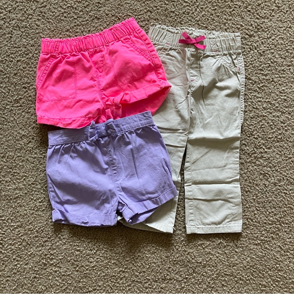 Girls 24M Bottoms Bundle - 2 shorts & 1 pant - various brands